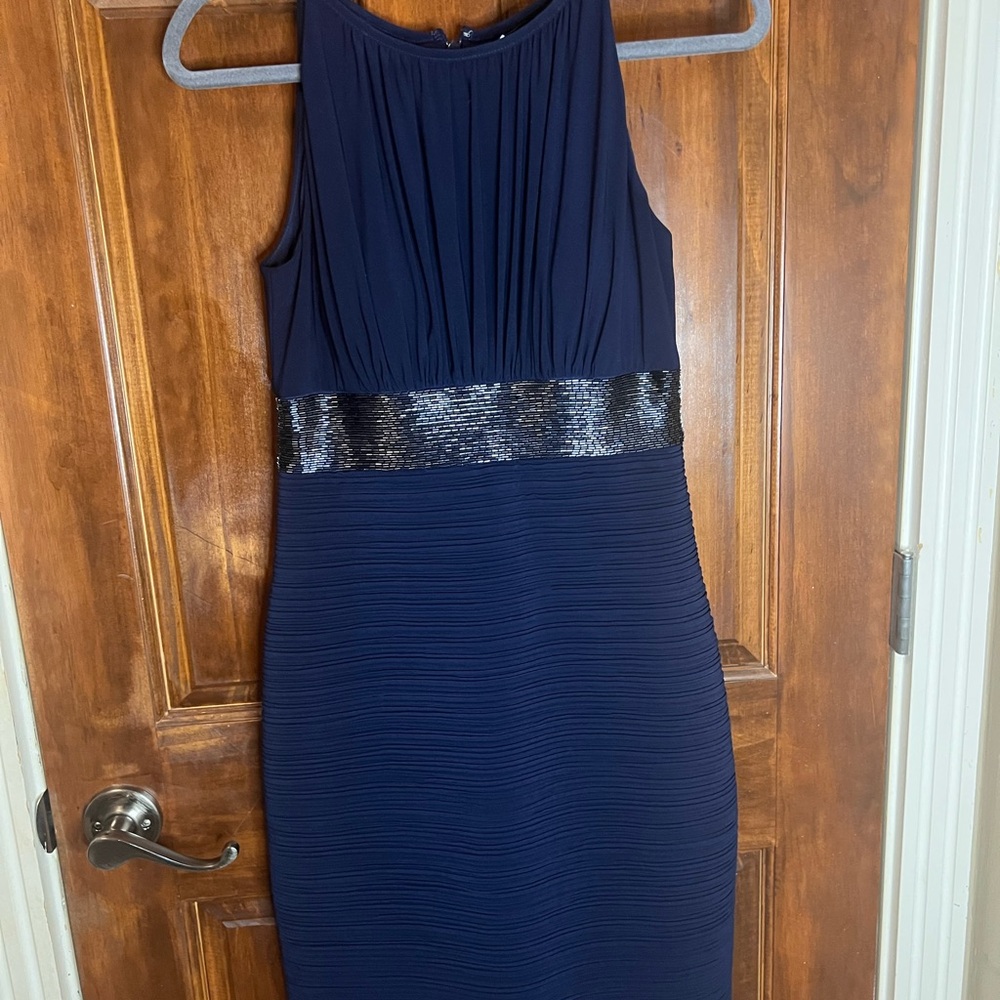 JS Boutique Navy Dress with Black Sequin Band